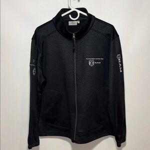 Black Performance Jacket with Embroidered Logos